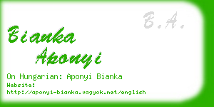 bianka aponyi business card